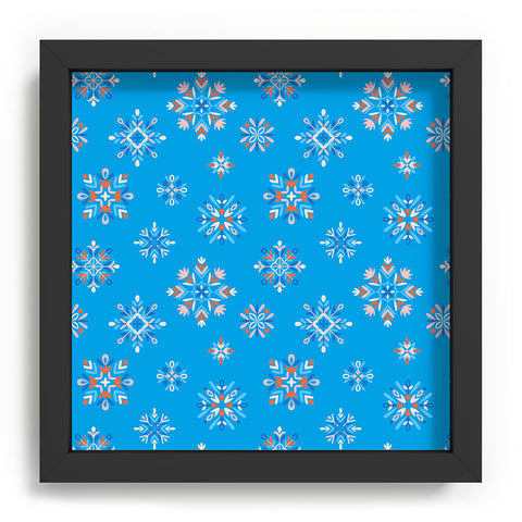 Pimlada Phuapradit Snowflakes Blue Recessed Framing Square