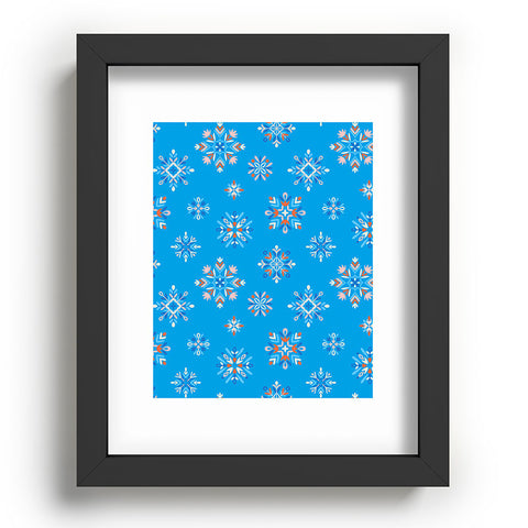 Pimlada Phuapradit Snowflakes Blue Recessed Framing Rectangle