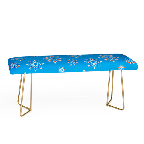 Pimlada Phuapradit Snowflakes Blue Bench