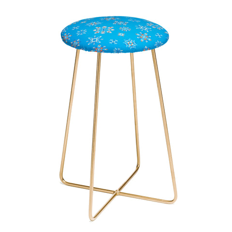 Pimlada Phuapradit Snowflakes Blue Counter Stool