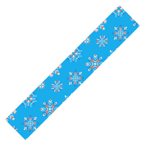 Pimlada Phuapradit Snowflakes Blue Table Runner