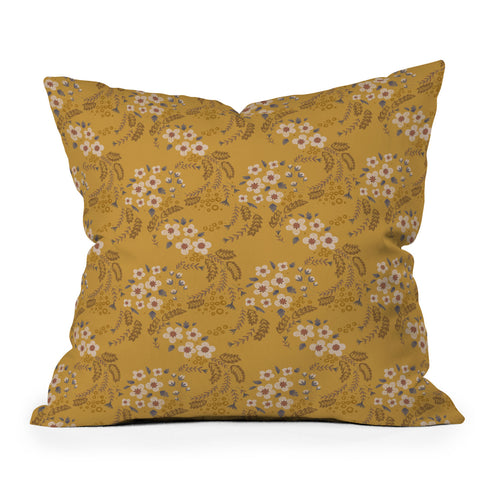 Pimlada Phuapradit Spiral Floral Outdoor Throw Pillow