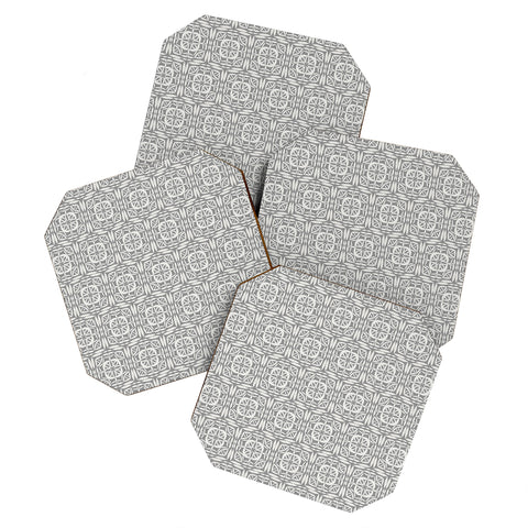 Pimlada Phuapradit Square lace Ivory grey Coaster Set