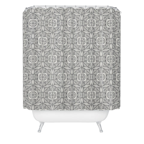 Pimlada Phuapradit Square lace Ivory grey Shower Curtain