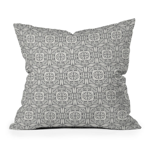 Pimlada Phuapradit Square lace Ivory grey Outdoor Throw Pillow