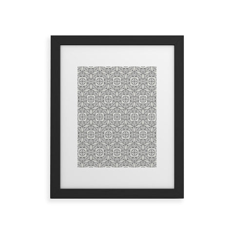 Pimlada Phuapradit Square lace Ivory grey Framed Art Print