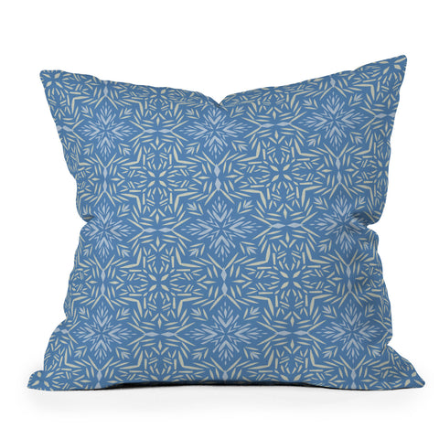 Pimlada Phuapradit Stella tiles blue Throw Pillow