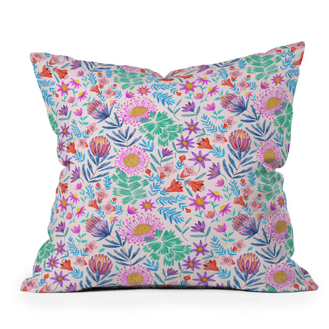 Pimlada Phuapradit Summer Protea Outdoor Throw Pillow