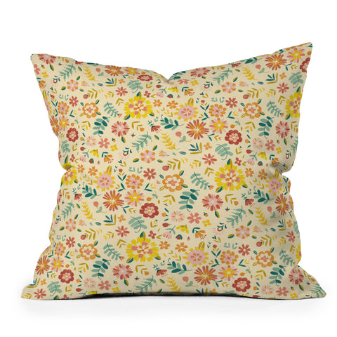 Pimlada Phuapradit Sunny Daisies Outdoor Throw Pillow