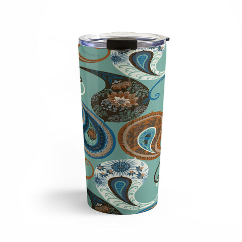 Pimlada Phuapradit Teal floral paislys Travel Mug