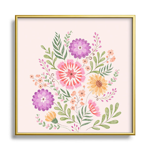 Pimlada Phuapradit Wild Bouquet 1 Square Metal Framed Art Print