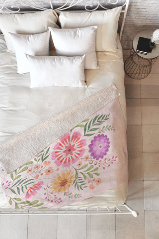 Pimlada Phuapradit Wild Bouquet 1 Fleece Throw Blanket