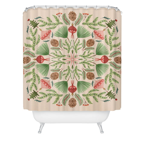 Pimlada Phuapradit Winter Foliage Baubles Shower Curtain