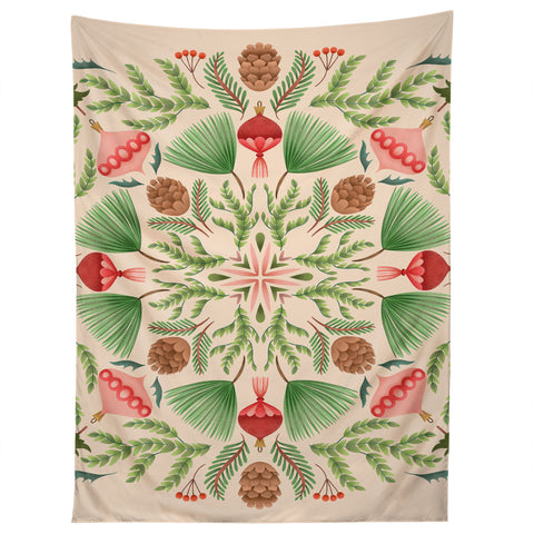 Pimlada Phuapradit Winter Foliage Baubles Tapestry