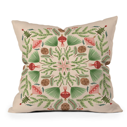 Pimlada Phuapradit Winter Foliage Baubles Throw Pillow