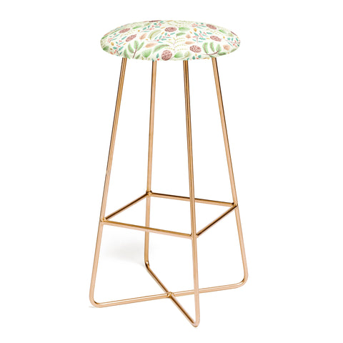 Pimlada Phuapradit Winter foliage pattern Bar Stool