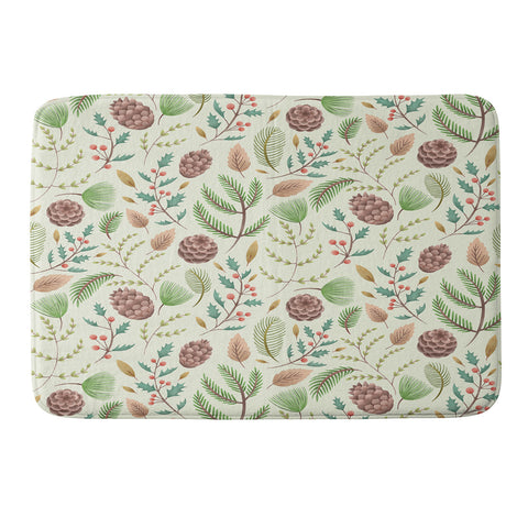 Pimlada Phuapradit Winter foliage pattern Memory Foam Bath Mat