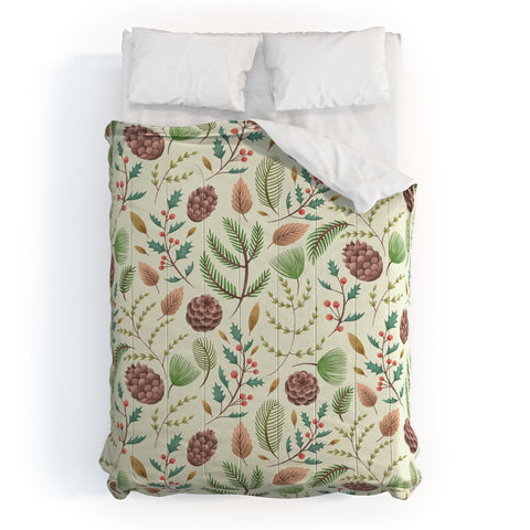 Pimlada Phuapradit Winter foliage pattern Comforter
