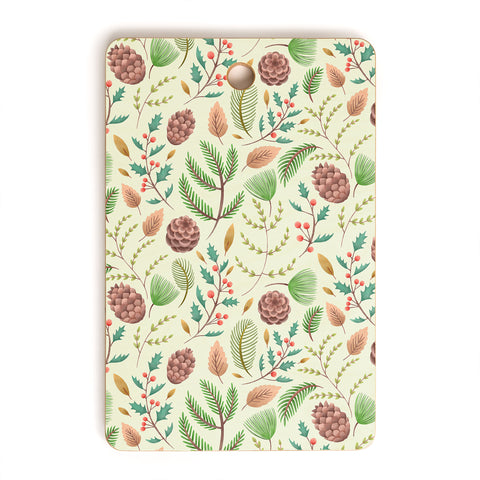 Pimlada Phuapradit Winter foliage pattern Cutting Board Rectangle