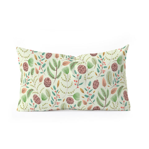 Pimlada Phuapradit Winter foliage pattern Oblong Throw Pillow