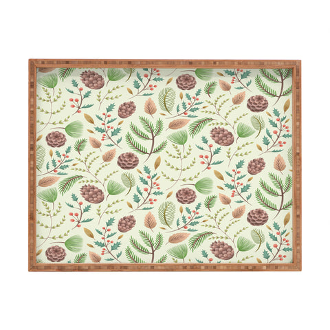 Pimlada Phuapradit Winter foliage pattern Rectangular Tray