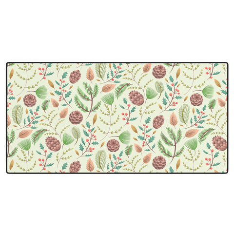 Pimlada Phuapradit Winter foliage pattern Desk Mat