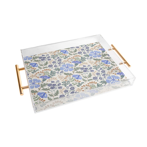Pimlada Phuapradit Winter garden gold berries Acrylic Tray