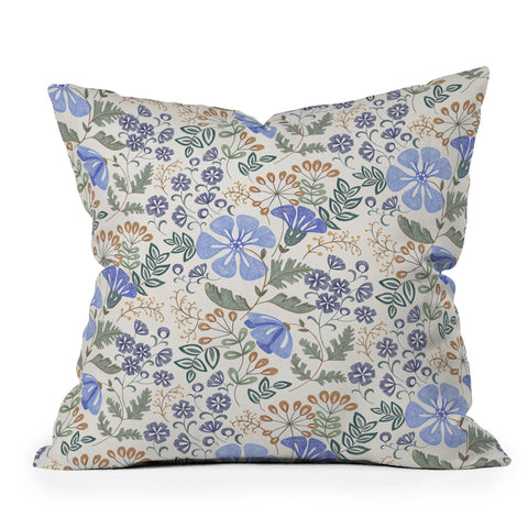 Pimlada Phuapradit Winter garden gold berries Outdoor Throw Pillow