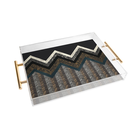 Pimlada Phuapradit Wood Grain Chevron 2 Acrylic Tray