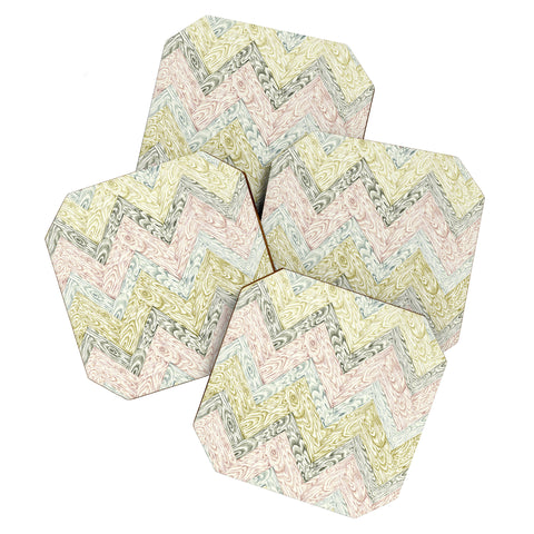 Pimlada Phuapradit Wood Grain Chevron Coaster Set