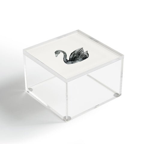 Pink Water Elegant black white swan Acrylic Box