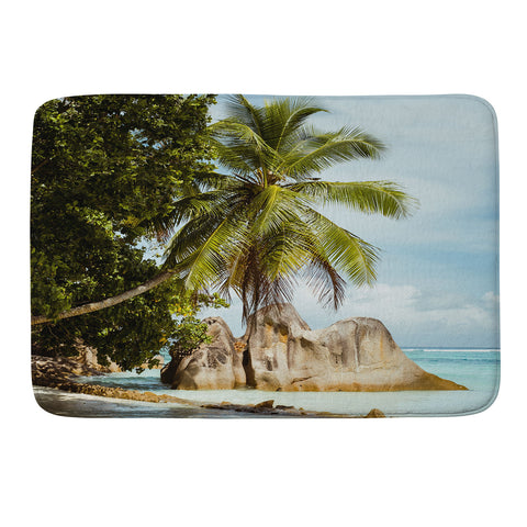 Pita Studios Palm tree bending over the sea Memory Foam Bath Mat