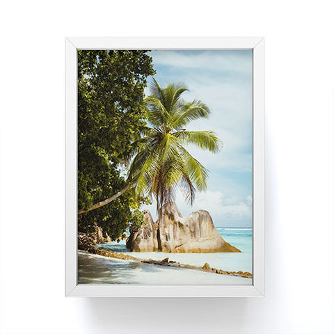 Pita Studios Palm tree bending over the sea Framed Mini Art Print