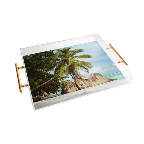 Pita Studios Palm tree bending over the sea Acrylic Tray