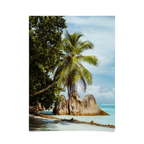Pita Studios Palm tree bending over the sea Poster