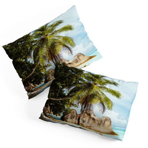 Pita Studios Palm tree bending over the sea Pillow Shams