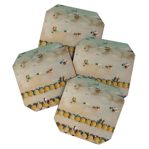Pita Studios Retro colorful umbrellas Coaster Set