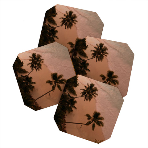 Pita Studios Seychelles Palm Sunset Coaster Set