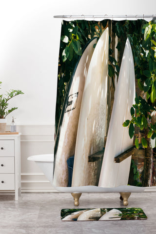 Pita Studios Surfboards Bali Shower Curtain And Mat