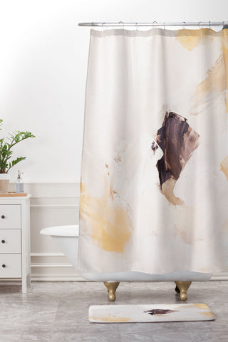 PrettyPainter Abstract Neutrals V1 Shower Curtain And Mat