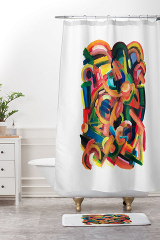 qooeea Rue Shower Curtain And Mat