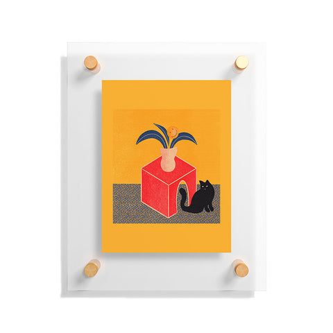 qooeea the cat Floating Acrylic Print