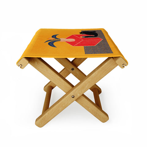 qooeea the cat Folding Stool
