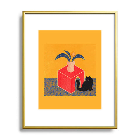 qooeea the cat Metal Framed Art Print