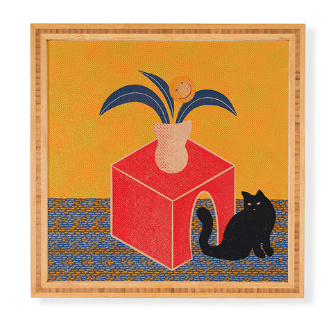 qooeea the cat Framed Wall Art