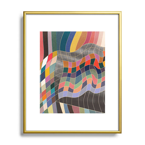 qooeea Warp Metal Framed Art Print