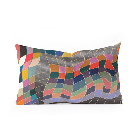 qooeea Warp Oblong Throw Pillow