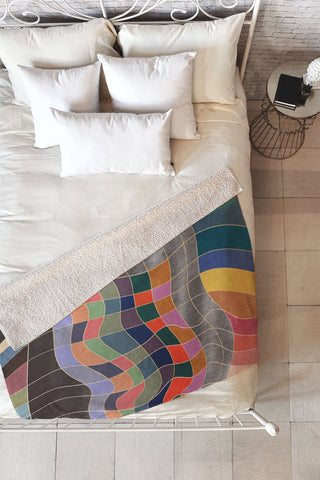 qooeea Warp Fleece Throw Blanket