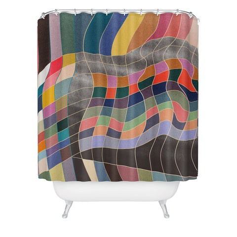 qooeea Warp Shower Curtain