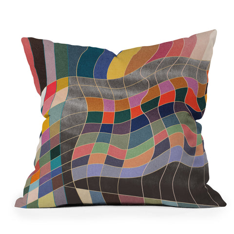 qooeea Warp Outdoor Throw Pillow